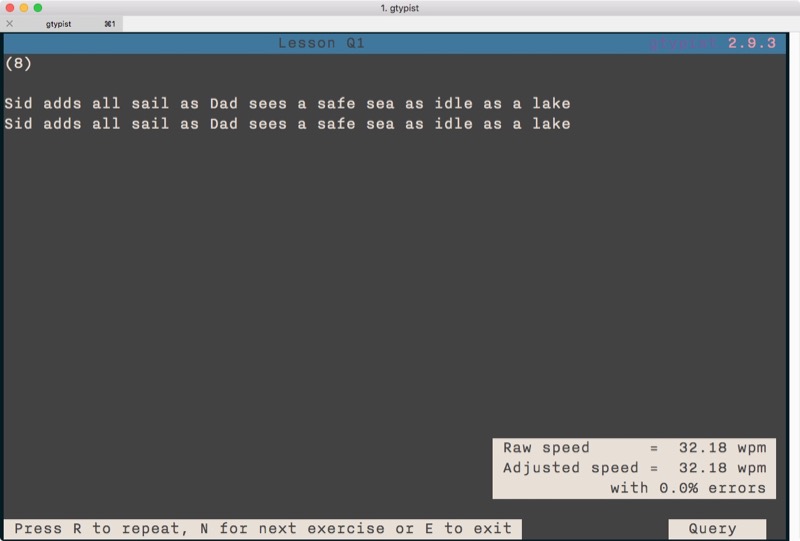 gtypist screenshot gt16