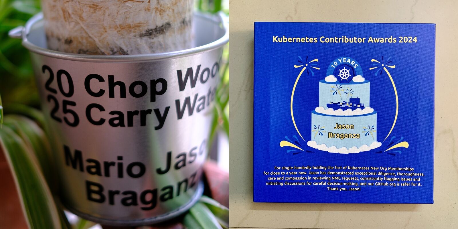 Diptych of two award photos