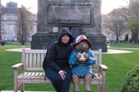 With Paddington. Trying to perfect her Scots accent